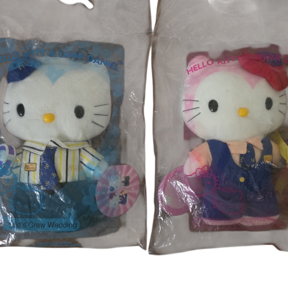 Hello Kitty & Dear Daniel McDonald's Crew Wedding Pair Of Plush Sanrio 2000